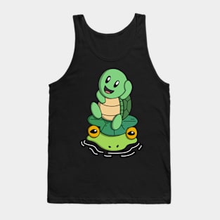 Turtle's Froggy Friend Tank Top